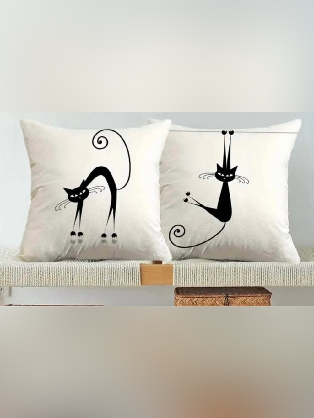 Black Cat Decorative Throw Pillows - Set of 2-18”-NWOT